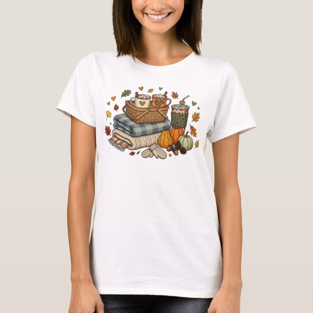 Höst Dagar Mysiga Nätter-Rolig T Shirt (Framsida)