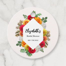 Höst Dahlia Blommig Bröllopsfest för Bruden Gåvor Etiketter