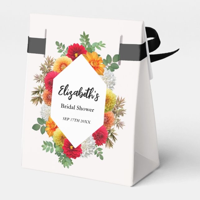 Höst Dahlia Blommig Bröllopsfest för Bruden Presentaskar (Baksidan Sidan)