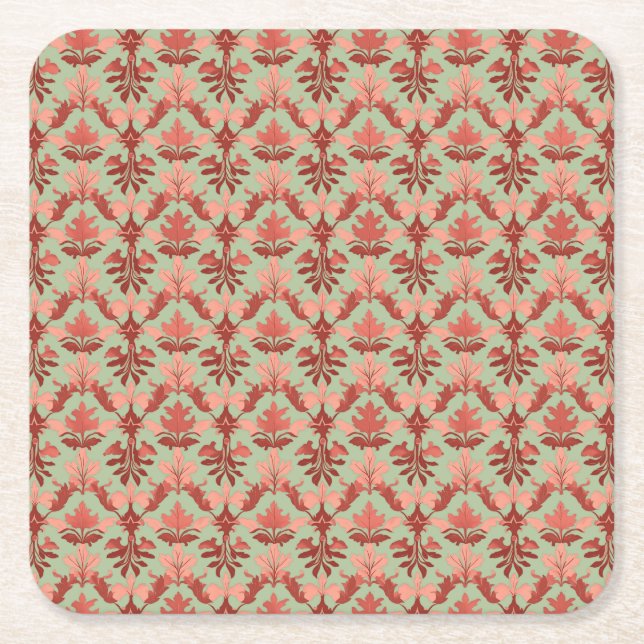 Höst Damask Underlägg Papper Kvadrat (Framsidan)