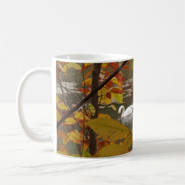 Höst damm med svan kaffemugg (Vänster)