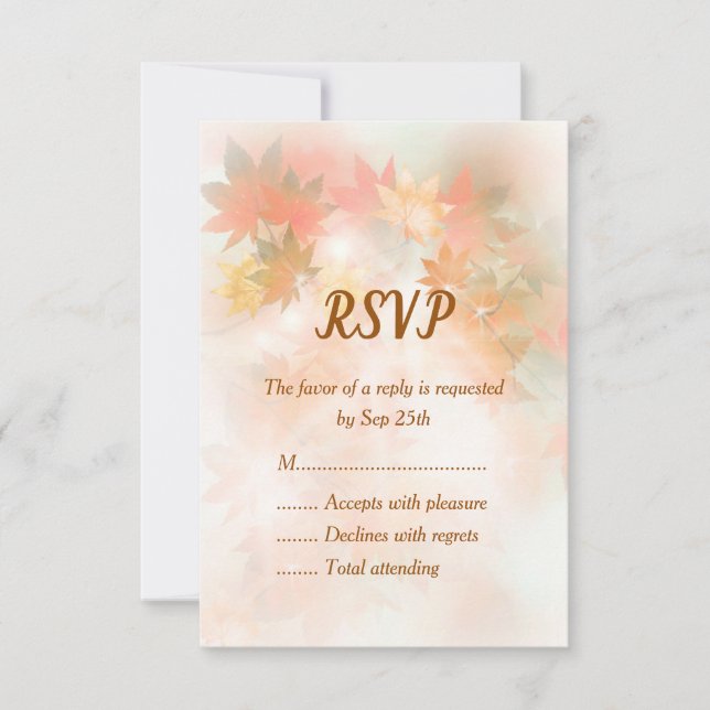 Höst Dimma Höst Bröllop RSVP-kort OSA Kort (Framsida)