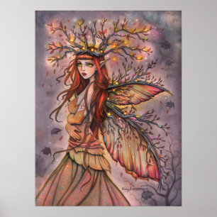 Höst Drottning Sagofull Fantasi Konst av Molly Har Poster