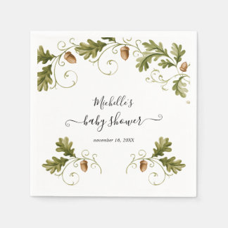 Höst Ek Löv Ekollon Baby Shower Pappersservett