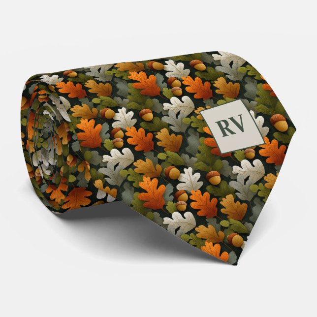 Höst Ek Löv & Ekollon Monogram Höst Slips (Rullad)