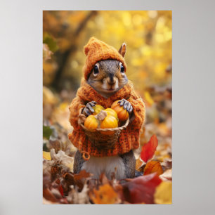 Höst Ekorre Konsttryck, Mysig Höst Poster