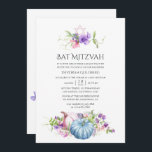 Höst - Fall Blommigt Bat mitzvah Inbjudningar<br><div class="desc">Söta ärter och pumpor bat mitzvah inbjudan med nyanser av rosa,  lila,  violett och blått och elegant handskriftstypografi anpassade dina händelsespecifikationer.</div>