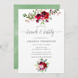 Höst - Fall Blommigt Brunch och Bubly Inbjudningar