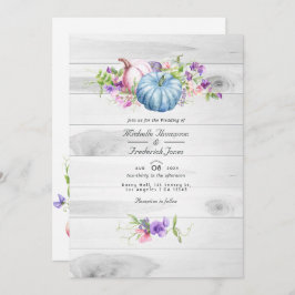 Höst - Fall Blommigt Rustic QR Code OSA Bröllop Inbjudningar