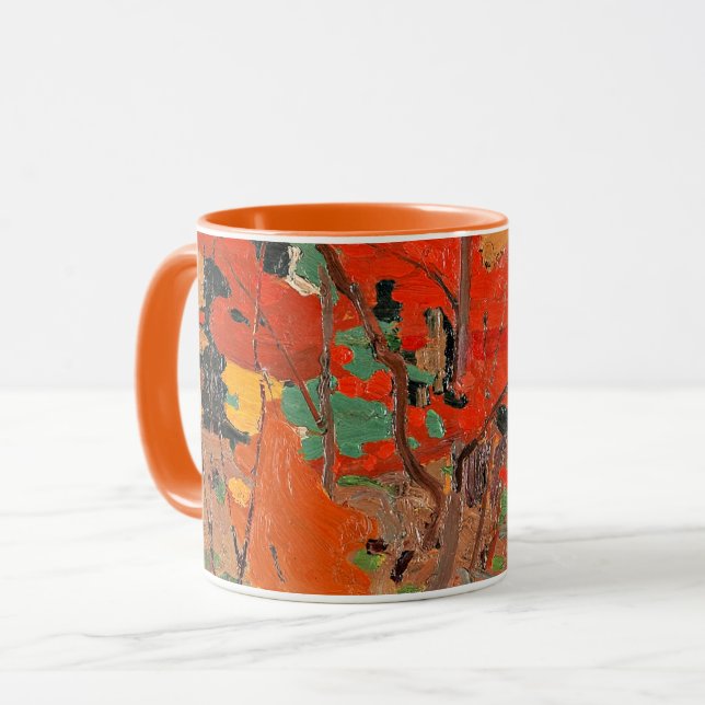 Höst-Fall, finkonst av Tom Thomson, Mugg (Framsida vänster)