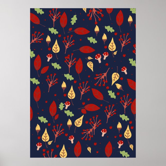 Höst fall mönster poster (Framsidan)
