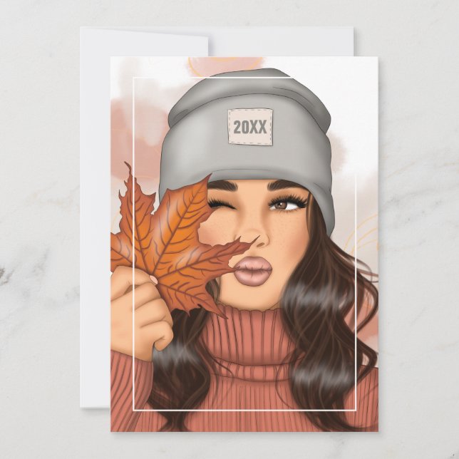 Höst - Fall Thanksgiving Hälsning Julkort (Framsida)