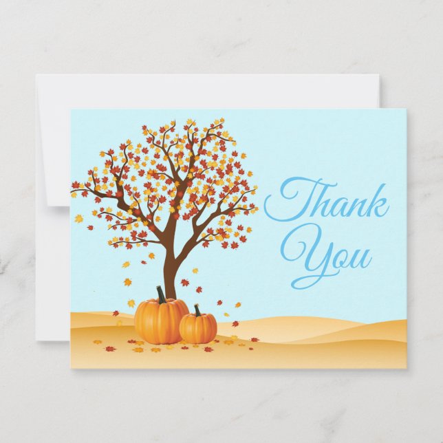 Höst Fall Träd Pumpa Tack-kort Tack Kort (Framsida)
