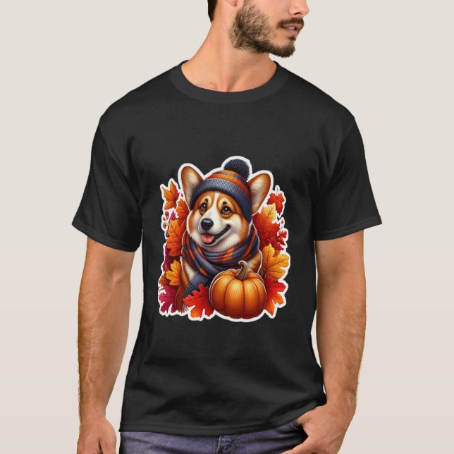 Höst Fall Tröja Welsh Corgi Hund Ägare Älskare V (Framsida)