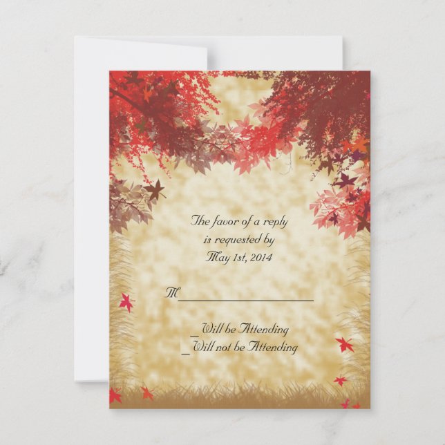 Höst färger: Burgundy och Red Grenar på Ecru OSA Kort (Framsida)