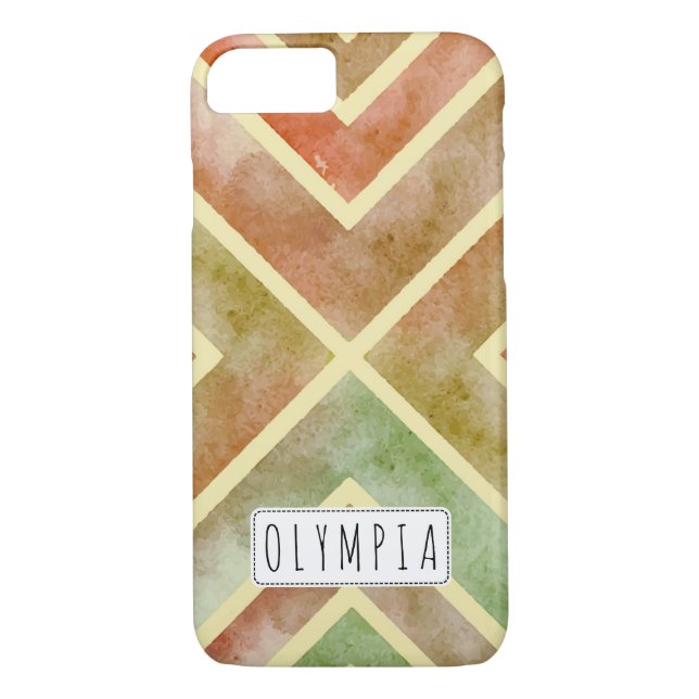 Höst färger färgat vattenfärgsgeometriskt rand Case-Mate iPhone skal (Baksida)