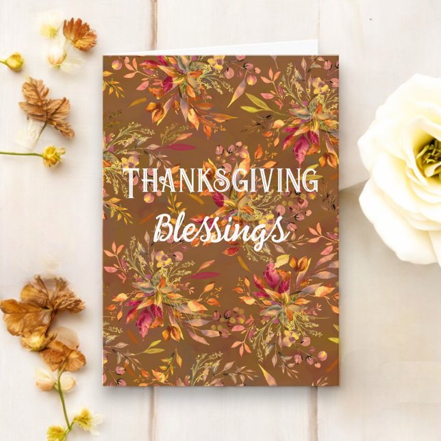 Höst färger för thanksgiving Blessings - höst Bouq Kort (Send your personalized Thanksgiving Blessings. Fall Colors and Warm Wishes.)