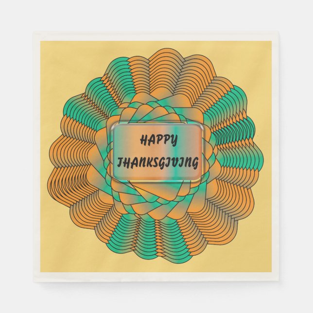 Höst färger för Thanksgiving Set Modern Unik Guld Pappersservett (Framsidan)