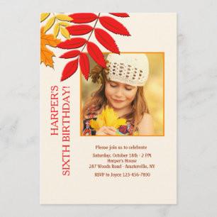 Höst färger fotokort för Thanksgiving Inbjudningar