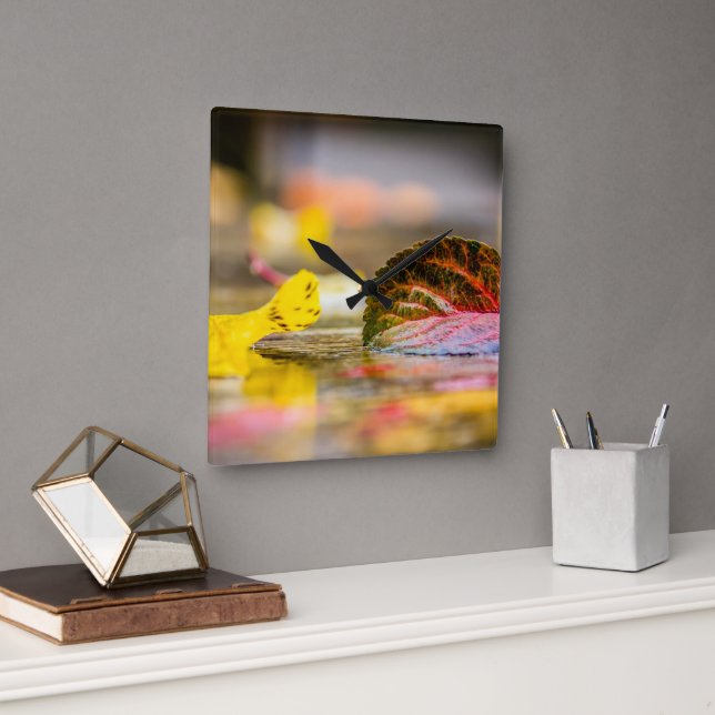 Höst färger fyrkantig klocka (Kontor)