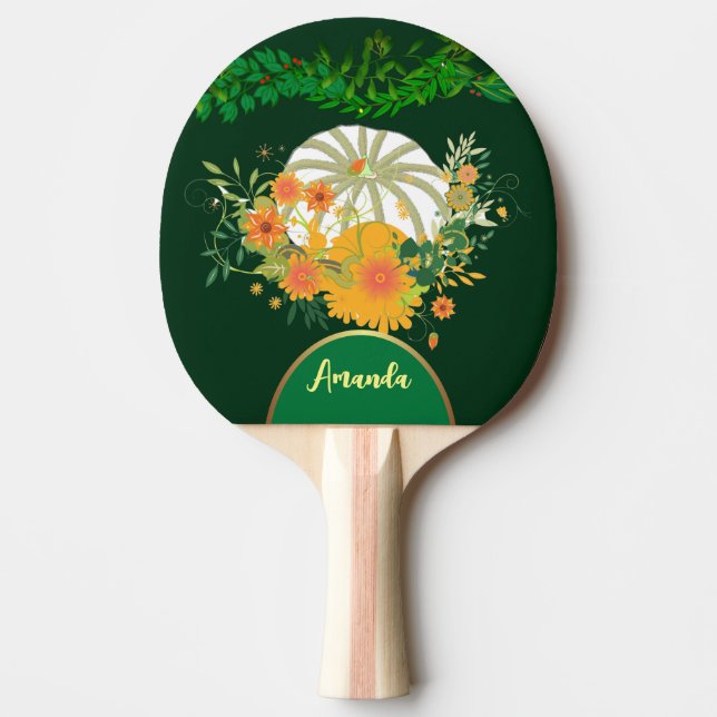 Höst färger Grönt för vit Pumpkin Foliage Botanica Pingisracket (Framsidan)