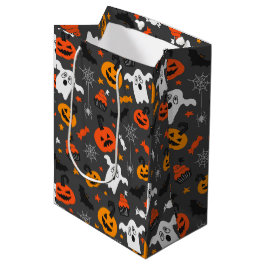 Höst färger Halloween-symboler mönster på mörk-grå