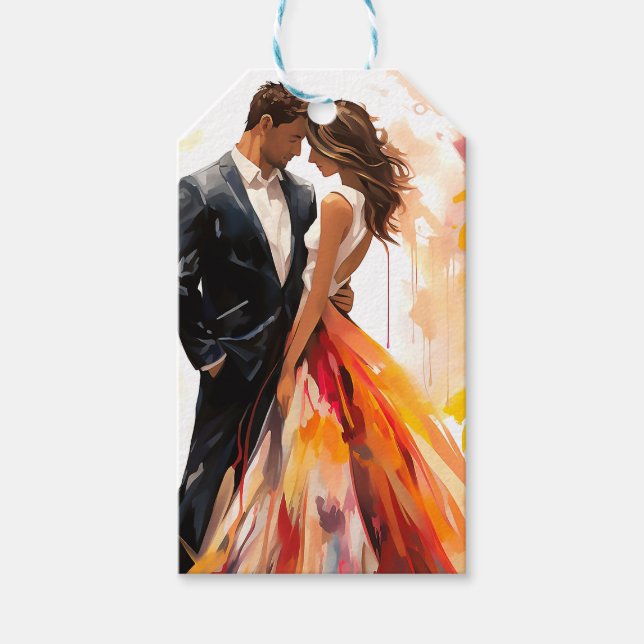 Höst färger höstbrid och groom presentetikett (Framsidan)