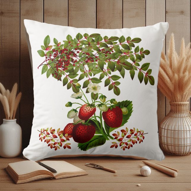 Höst färger hösten Berry Foliage Greenery Kudde (Fall Colors Autumn Berry Foliage Greenery Throw Pillow)