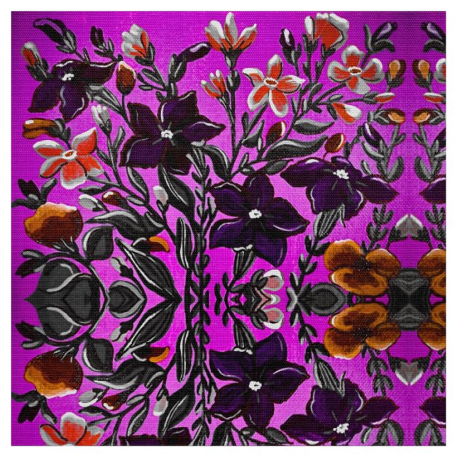 Höst färger i Rosa och Orange Fabric Tyg (Provkarta)