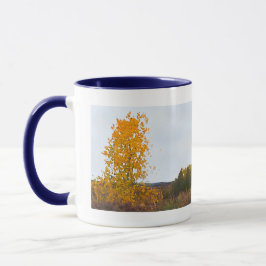 Höst färger Lone Cottonwood Träd Impressionist Art Mugg