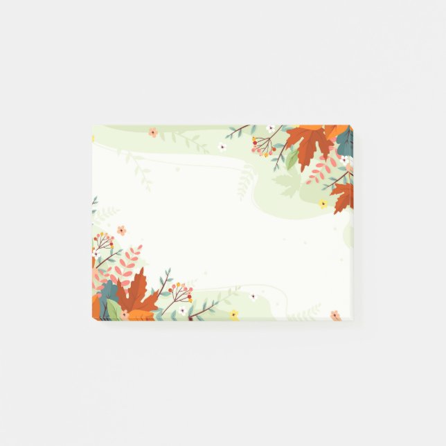 Höst färger Löv efter IT-anteckningar Post-it Block (Framsida)