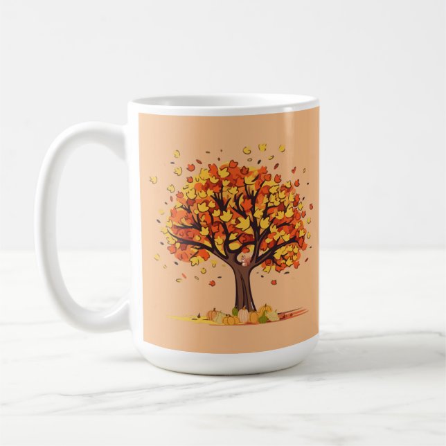 Höst färger och fallande Löv Kaffemugg (Vänster)