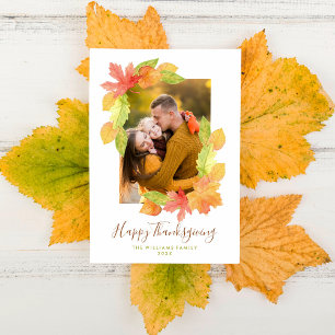 Höst färger thanksgivingfamiljfoto julkort