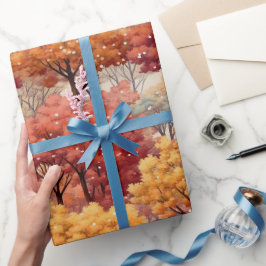 Höst Färgglada Träd Presentpapper