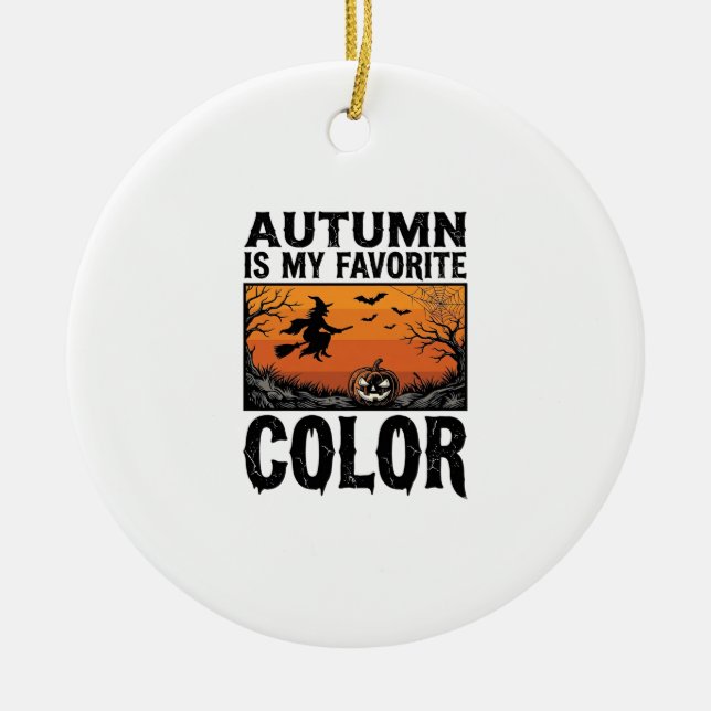 Höst Favorit Färg Halloween Pumpa Vektor Des Julgransprydnad Keramik (Framsidan)