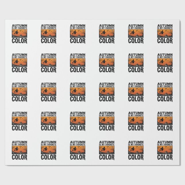 Höst Favorit Färg Halloween Pumpa Vektor Des Presentpapper (Platt)