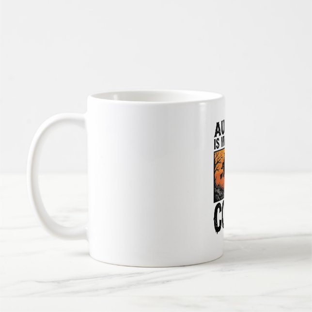 Höst Favoritfärg Halloween Pumpa Vektor Des Kaffemugg (Vänster)
