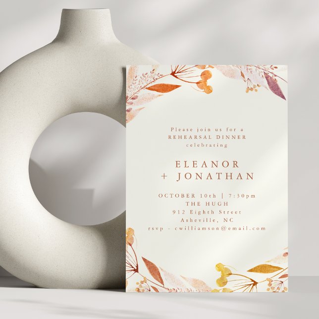 Höst Floral Akvarell Boho Övningsmiddag Inbjudningar (Skapare uppladdad)