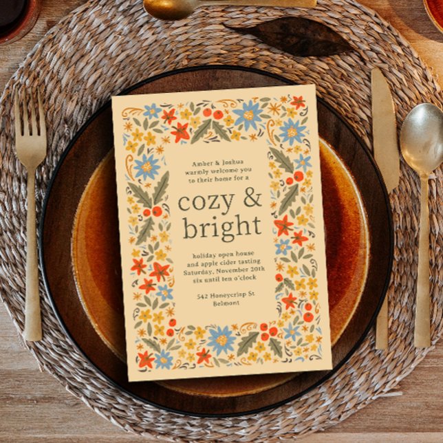 Höst Folklig Blommig Ram Höstfest Inbjudningar (Skapare uppladdad)