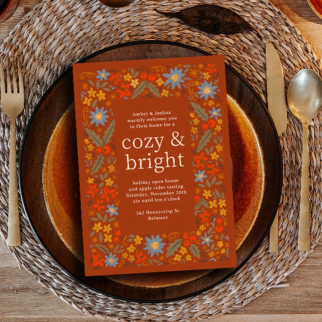 Höst Folklig Blommig Ram Höstfest Inbjudningar (Skapare uppladdad)