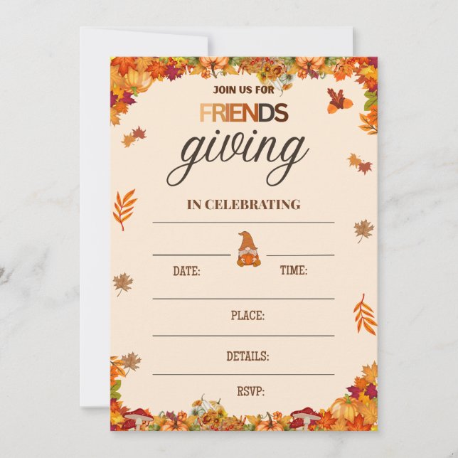 Höst Friendsgiving-inbjudningskort Inbjudningar (Framsida)
