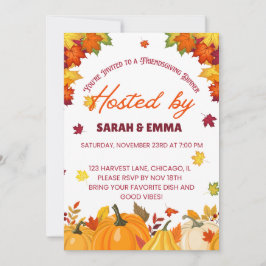 Höst Friendsgiving Middagsdesign Inbjudningar