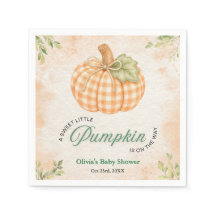 Höst Gingham En Liten Pumpa Baby Shower