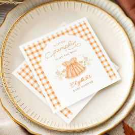 Höst gingham pumpa baby shower pappersservetter