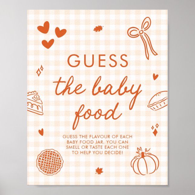 Höst Gingham Söta Paj Guess Barnmat Spelet Poster (Framsidan)