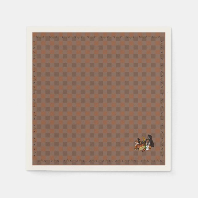 Höst-gingham standard pappersservetter (Framsidan)