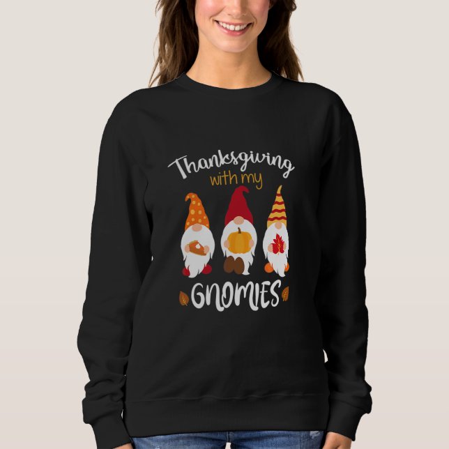 Höst Gnome Män Kvinnor Barn Tacksgiving Höst Gnom T Shirt (Framsida)