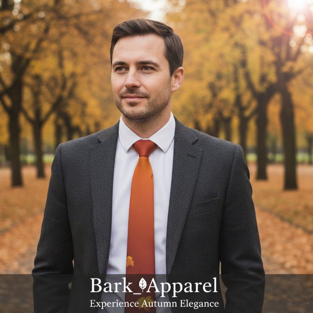 Höst Guld Folie Bladsmönster Slips (Skapare uppladdad)