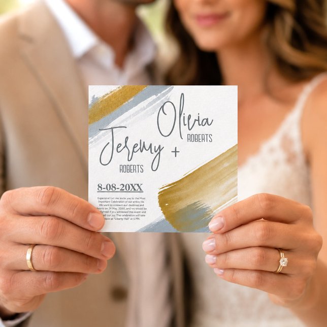 Höst Guld Modern Elegant Spara Datum Bröllop Magnetisk Inbjudningskort (Fall Gold Modern Elegant Save the Date Wedding Magnetic Invitation, Elegant Gold Wedding Invitations)