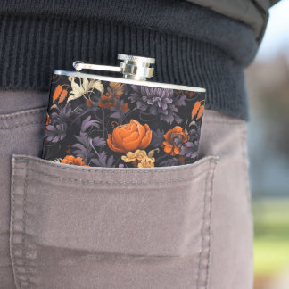 Höst Halloween Botanisk Vinyl Omslagen Flask Fickplunta
